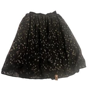 Mini street Girls black and gold tulle skirt with elastic waist band size 5